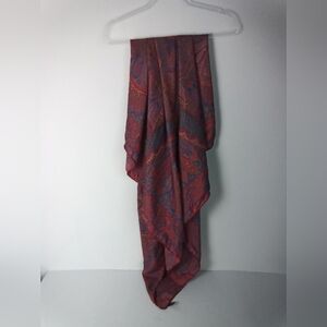 Mulberry Silk Paisley Patterned Large Scarf Shawl Vintage